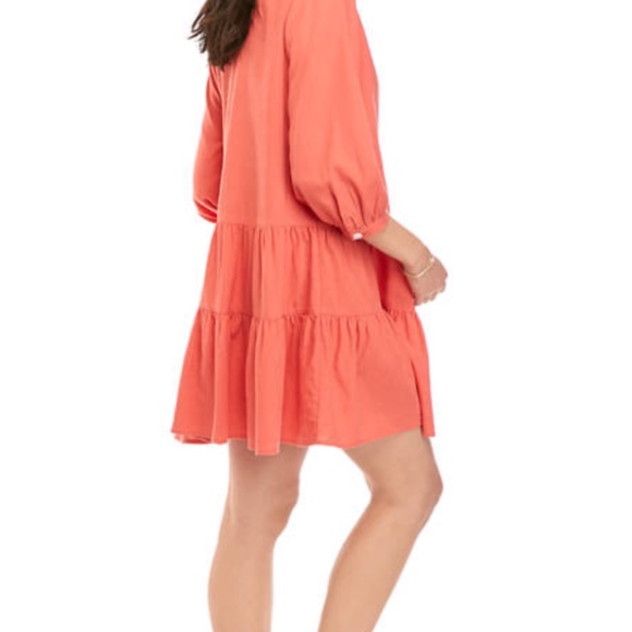 Tommy Hilfiger Ruffled Button-Down Dress (Coral) - Picture 2 of 5